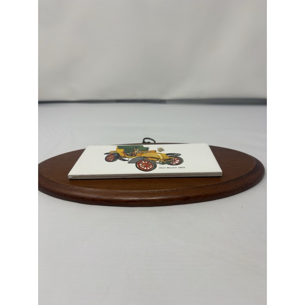 Vintage Car Automobile Wall Hanging Wooden Tile 1903 Dion Bouton - Picture 3 of 5